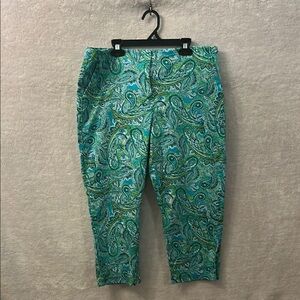 Kim Rogers Paisley Capris - Blue and Green